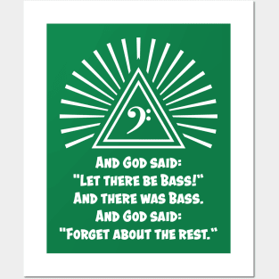 Let there be Bass (white) Posters and Art